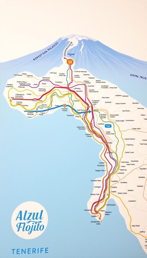Mapa de rutas de autobuses en Tenerife