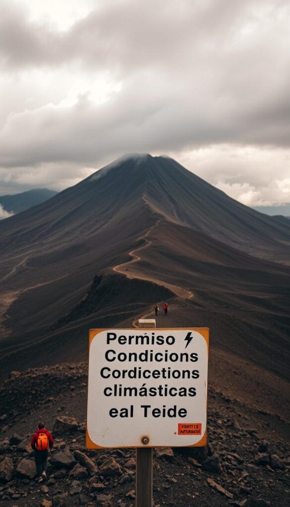 permiso y condiciones climáticas en el Teide