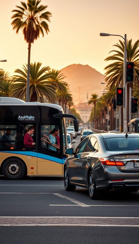 combinar transporte público y privado en Tenerife